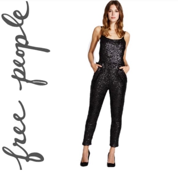 black sequin pantsuit